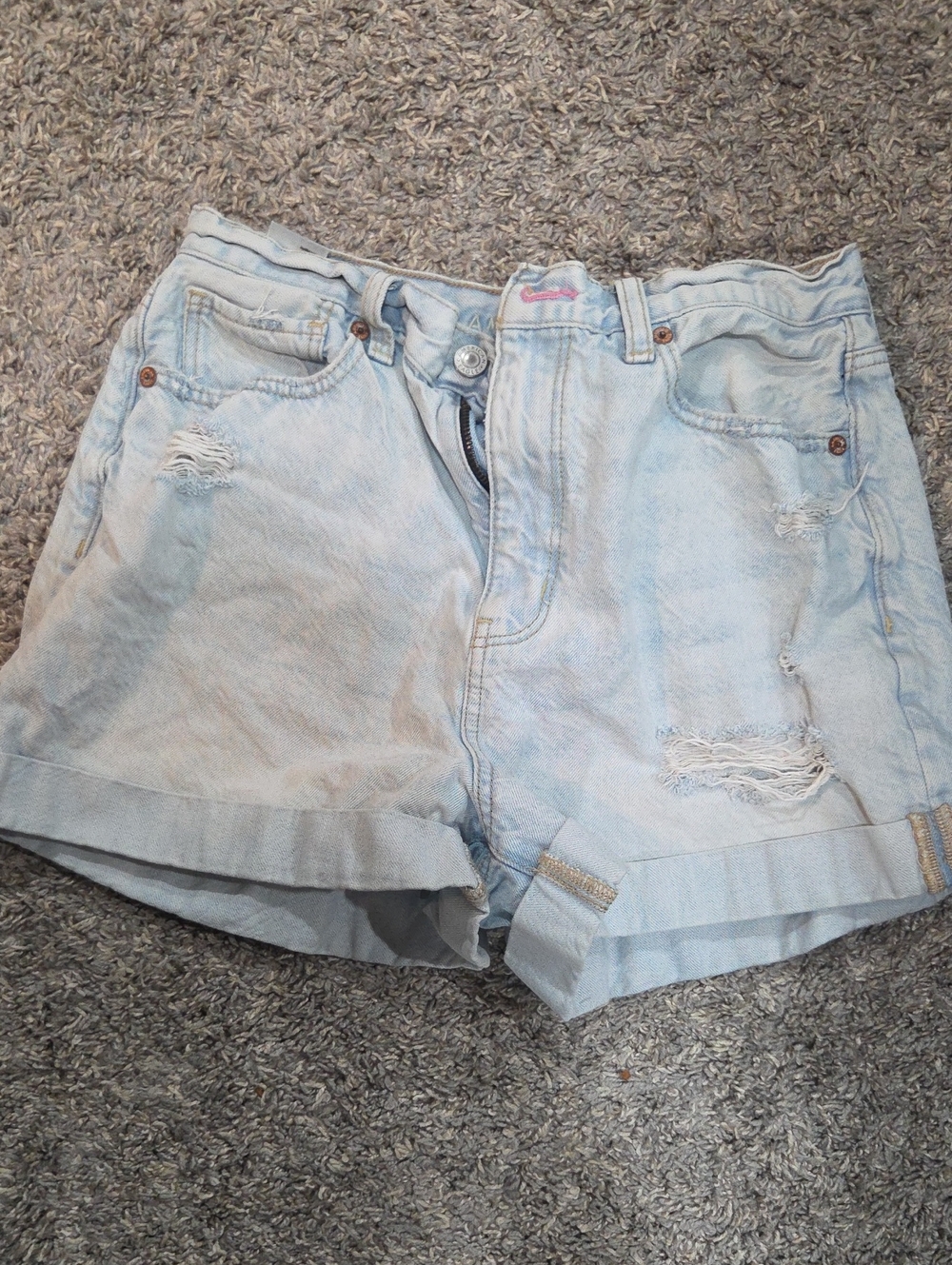 American Eagle Light Wash Rainbow Shorts